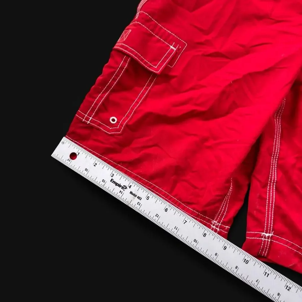 Lands' End Kids Retro-like Red Swim Trunks